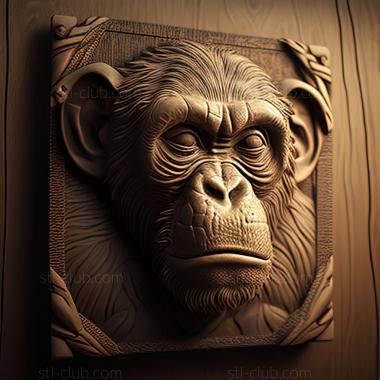 3D model st Mickey chimpanzee famous animal (STL)